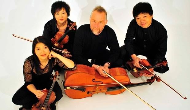 STRIKING OUT: The Aroha Quartet, from left, Haihong Liu, Beiyi Xue, Robert Ibell and Zhongxian Jin, will be performing in Wellington September 05.