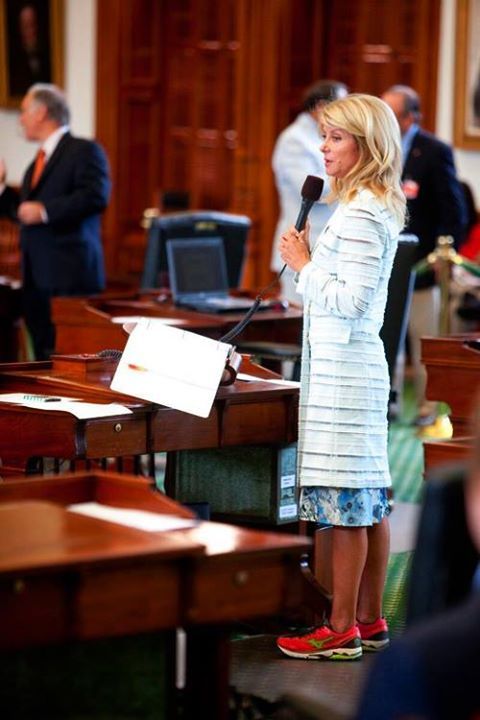 Senator Wendy Davis, insta-heroine, calmly defying the slings and arrows of outrageous Texas Repubs.