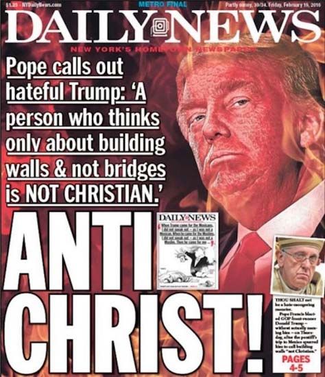 Sure the New York Daily News really WANTS Trump to be the antichrist, but he's just too dumb.