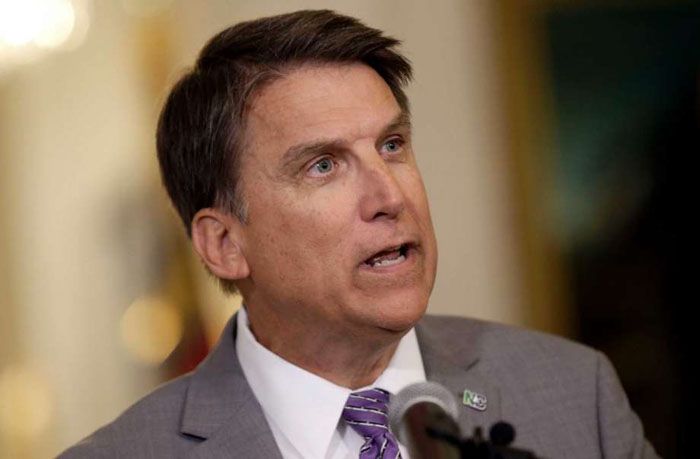 North Carolina Governor Pat McCrory: Let this man nowhere near your children, or your bathroom. He bringeth only fear and intolerance and sadness.
