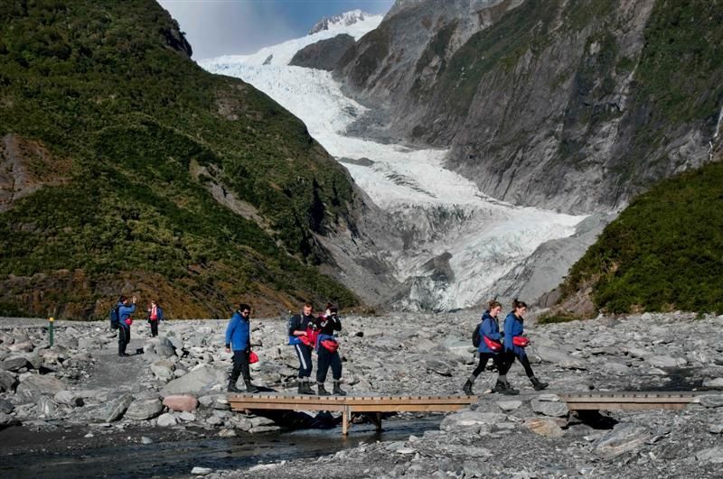 A guided tour party at the Franz Josef Glacier in June 2010.  Photo: NZPA.
