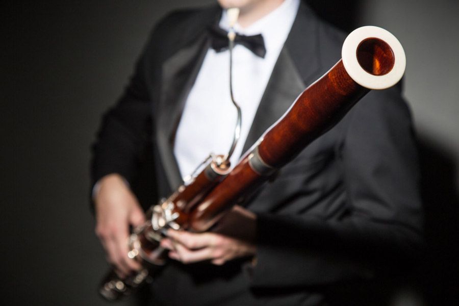 Musician Joseph Grimmer's bassoon previously had a piece of ivory attached, but because of the recent ban on ivory made from elephant tusks, the traveling musician changed the ivory to plastic. — Photo: Betsy Hansen/The Washington Post.