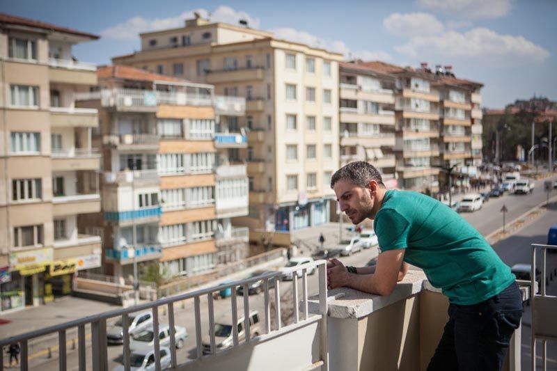 Barry Abdullatif, a protest organizer in al-Bab, Syria, now lives in Gaziantep, Turkey, a hub for activists forced to flee. — Photograph: Erin Trieb/The Washington Post.