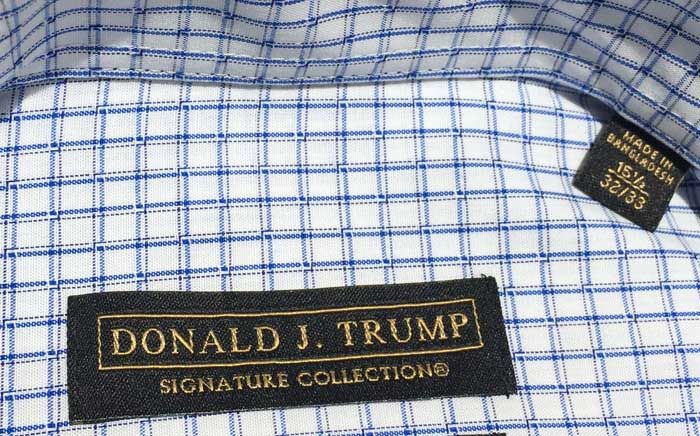 This shirt in Donald Trump's clothing line was made in Bangladesh.  Photograph: Marvin Joseph/The Washington Post.