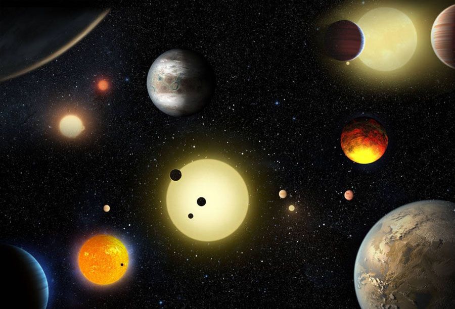 This artist's concept depicts select planetary discoveries made to date by NASA's Kepler Space Telescope.  Picture: W. Stenzel/NASA Ames.