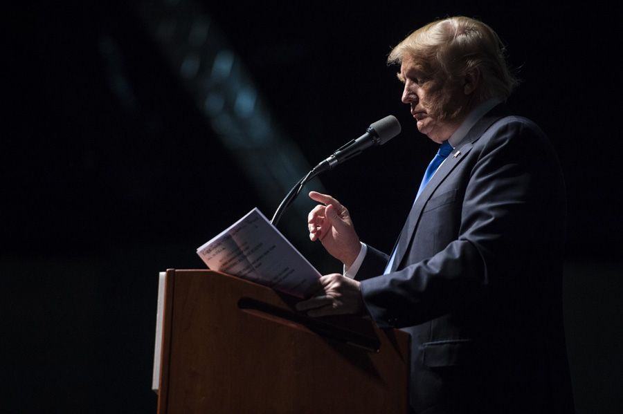 Republican presidential candidate Donald Trump in Hartford, Connecticut. — Photograph: Jabin Botsford/The Washington Post.