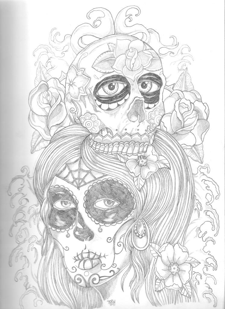 Sugar Skull Tattoo Design and