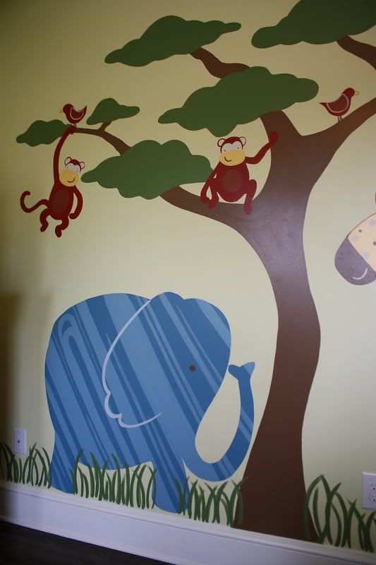 Kristen F. Davis Designs jungle themed nursery mural